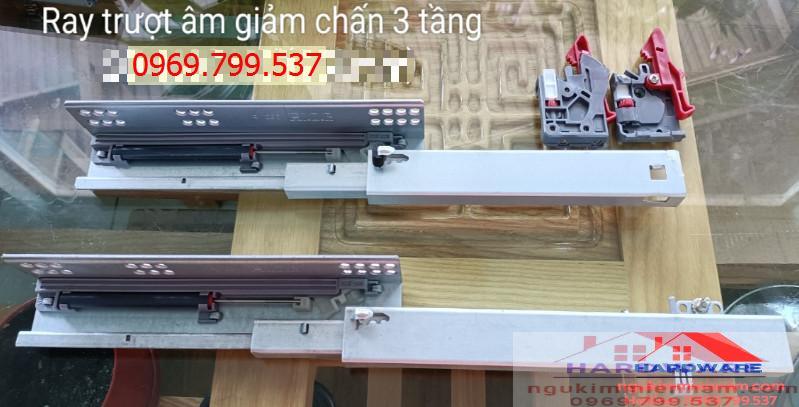 RAY ÂM 3 TẦNG GIẢM CHẤN - Phụ kiện gỗ nhập khẩu, ray trượt, ổ điện usb ...
